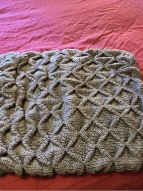 West Elm knitted pillow sham cover with coconut buttons